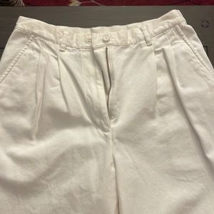 Petite Linen White Pants